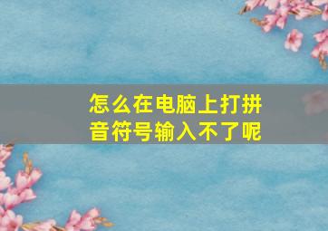 怎么在电脑上打拼音符号输入不了呢