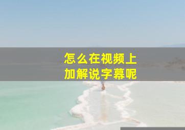 怎么在视频上加解说字幕呢