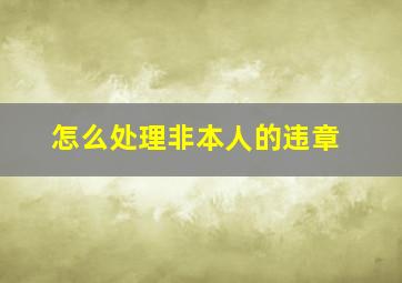 怎么处理非本人的违章