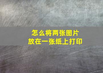 怎么将两张图片放在一张纸上打印