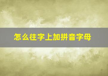 怎么往字上加拼音字母