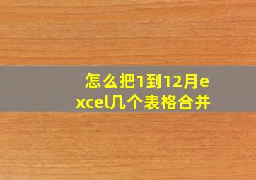 怎么把1到12月excel几个表格合并