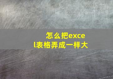 怎么把excel表格弄成一样大