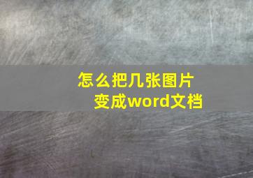 怎么把几张图片变成word文档