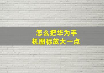 怎么把华为手机图标放大一点