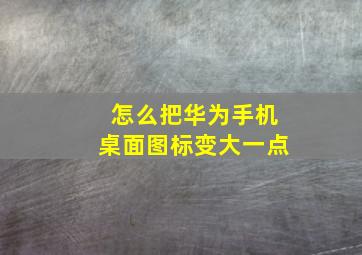 怎么把华为手机桌面图标变大一点