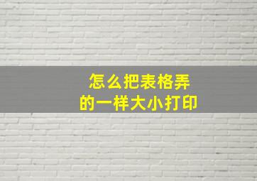 怎么把表格弄的一样大小打印