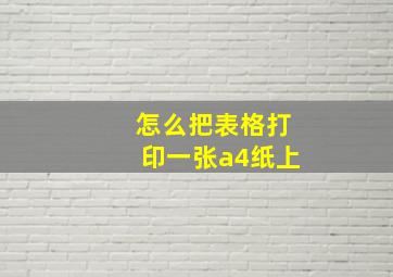 怎么把表格打印一张a4纸上