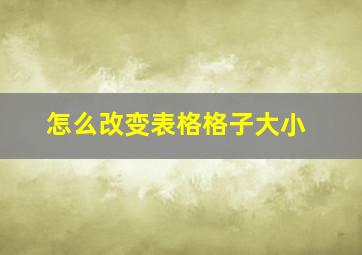 怎么改变表格格子大小