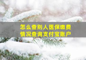 怎么查别人医保缴费情况查询支付宝账户