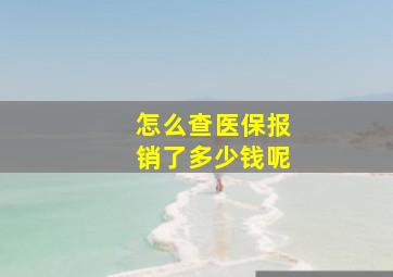 怎么查医保报销了多少钱呢