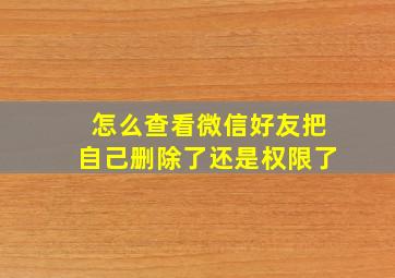 怎么查看微信好友把自己删除了还是权限了