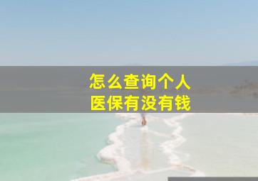 怎么查询个人医保有没有钱