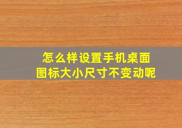 怎么样设置手机桌面图标大小尺寸不变动呢