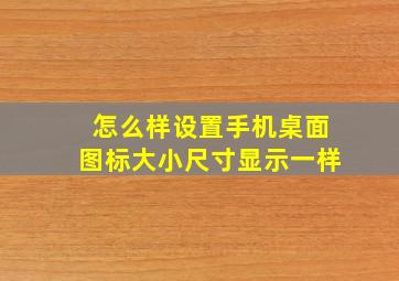 怎么样设置手机桌面图标大小尺寸显示一样