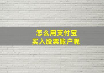 怎么用支付宝买入股票账户呢