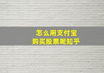 怎么用支付宝购买股票呢知乎