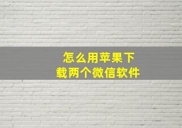 怎么用苹果下载两个微信软件