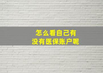 怎么看自己有没有医保账户呢