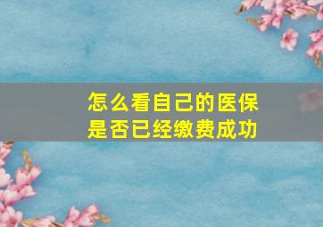 怎么看自己的医保是否已经缴费成功