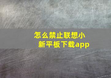 怎么禁止联想小新平板下载app