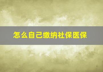 怎么自己缴纳社保医保