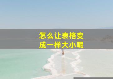 怎么让表格变成一样大小呢