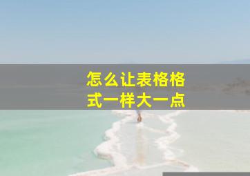 怎么让表格格式一样大一点