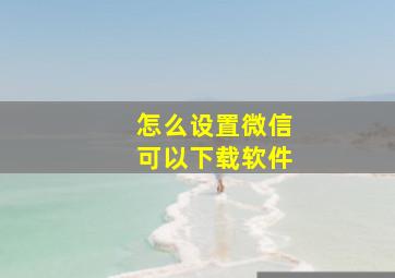 怎么设置微信可以下载软件