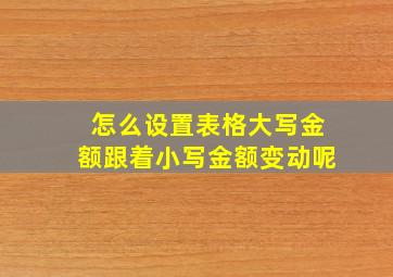 怎么设置表格大写金额跟着小写金额变动呢