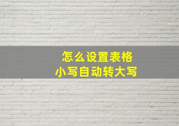 怎么设置表格小写自动转大写