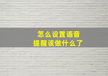 怎么设置语音提醒该做什么了