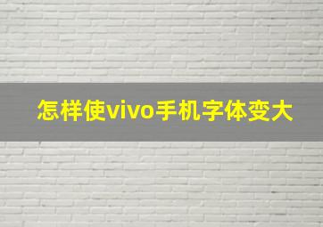 怎样使vivo手机字体变大