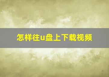 怎样往u盘上下载视频