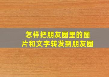 怎样把朋友圈里的图片和文字转发到朋友圈