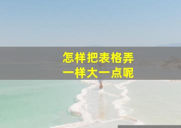 怎样把表格弄一样大一点呢