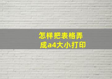 怎样把表格弄成a4大小打印