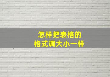 怎样把表格的格式调大小一样