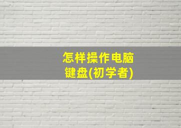 怎样操作电脑键盘(初学者)