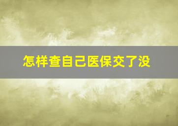 怎样查自己医保交了没