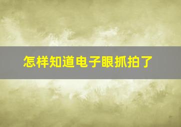 怎样知道电子眼抓拍了