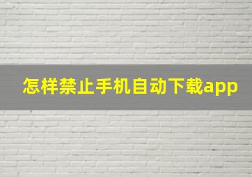 怎样禁止手机自动下载app