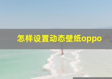 怎样设置动态壁纸oppo