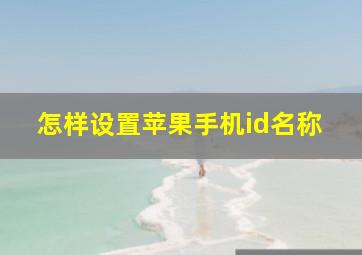 怎样设置苹果手机id名称