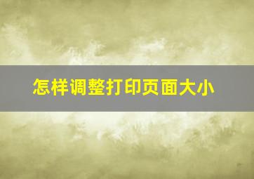 怎样调整打印页面大小