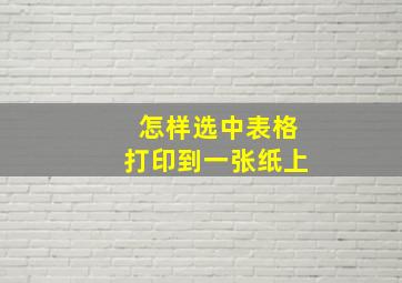 怎样选中表格打印到一张纸上