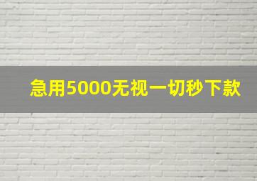 急用5000无视一切秒下款