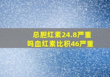 总胆红素24.8严重吗血红素比积46严重