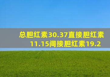 总胆红素30.37直接胆红素11.15间接胆红素19.2