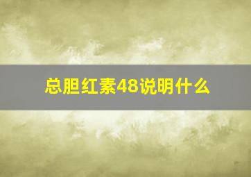 总胆红素48说明什么